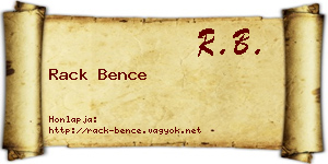 Rack Bence névjegykártya